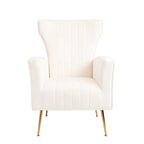 Poltrona Wingback bianca 29.9 con gambe dorate