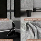 100 ampi divani componibili a U a 6 posti con contenitore, chaise longue reversibile e comodi cuscini profondi