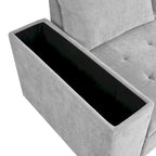 Divano sezionale a 4 posti a L da 91,5 cm con letto estraibile, contenitore nascosto e braccioli funzionali, per soggiorno