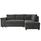 Divano sezionale a 4 posti a L da 91,5 cm con letto estraibile, contenitore nascosto e braccioli funzionali, per soggiorno