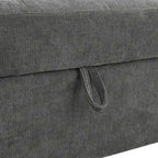 Divano sezionale a 4 posti a L da 91,5 cm con letto estraibile, contenitore nascosto e braccioli funzionali, per soggiorno