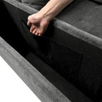 Divano sezionale a 4 posti a L da 91,5 cm con letto estraibile, contenitore nascosto e braccioli funzionali, per soggiorno