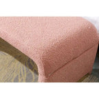 Panca moderna nuova in tessuto Boucle, poggiapiedi, sgabello da camera da letto, panca per scarpe con gambe in metallo dorato