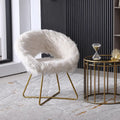  Slatina Faux Fur Upholstered Accent Chair, White
