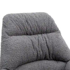 Sedia a dondolo con seduta imbottita capitonné rivestita in Bouclé