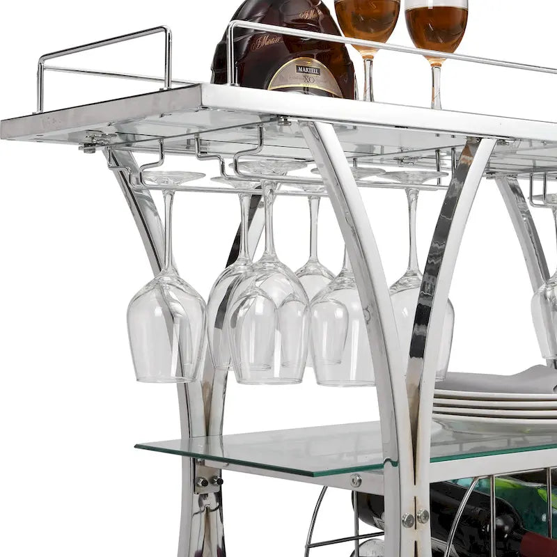 Carrello Bar Industriale Carrello Bar e Servizio da Cucina per la Casa con Ruote
