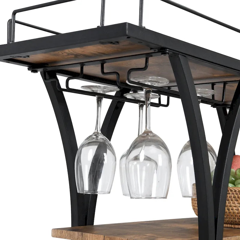 Carrello Bar Industriale Carrello Bar e Servizio da Cucina per la Casa con Ruote
