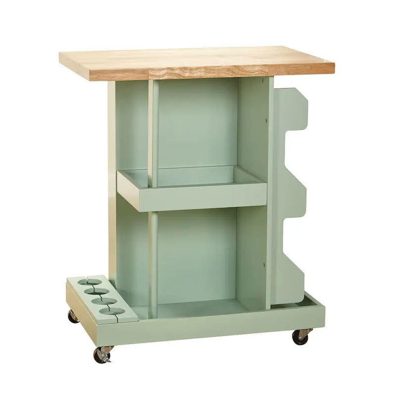 Carrello da Cucina su Ruote con Portabottiglie