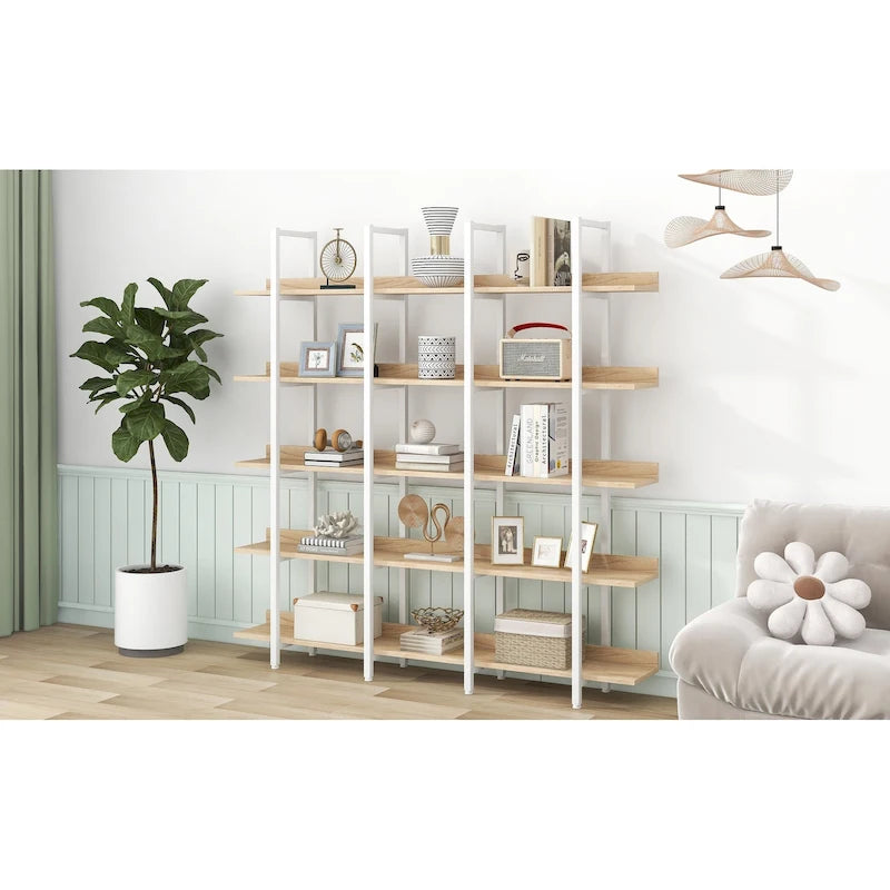 Libreria aperta a 5 ripiani, stile industriale vintage