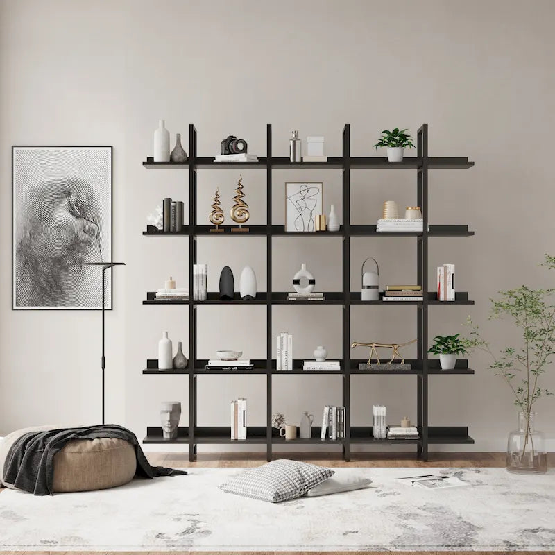 Libreria aperta a 5 ripiani, stile industriale vintage