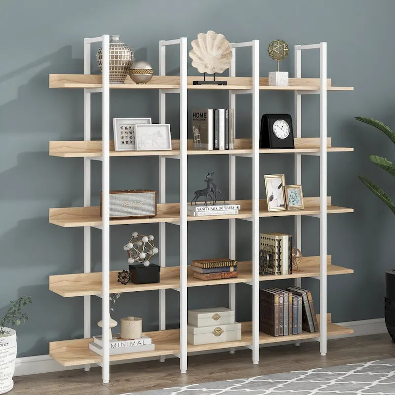 Libreria aperta a 5 ripiani, stile industriale vintage