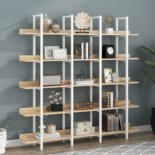 Libreria aperta a 5 ripiani, stile industriale vintage