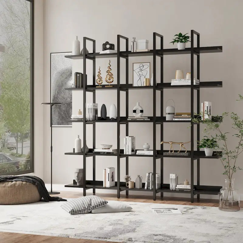 Libreria aperta a 5 ripiani, stile industriale vintage