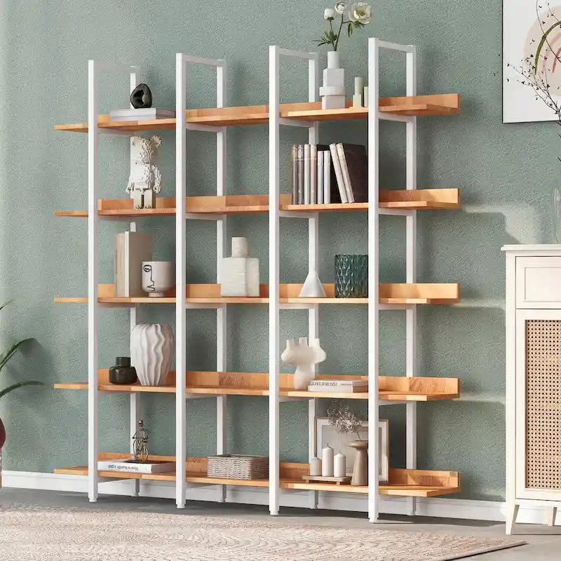 Libreria aperta a 5 ripiani, stile industriale vintage