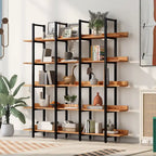 Libreria aperta a 5 ripiani, stile industriale vintage