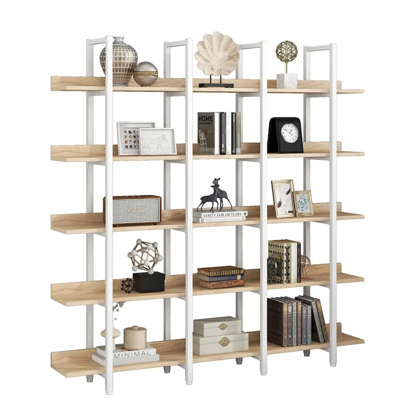 Libreria aperta a 5 ripiani, stile industriale vintage