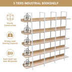 Libreria aperta a 5 ripiani, stile industriale vintage