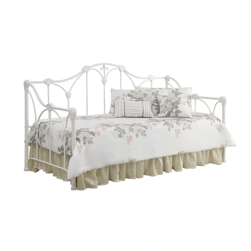 Divano letto singolo in metallo bianco