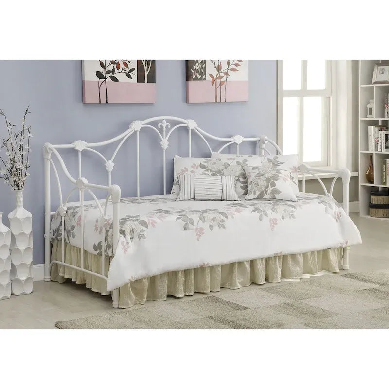 Divano letto singolo in metallo bianco