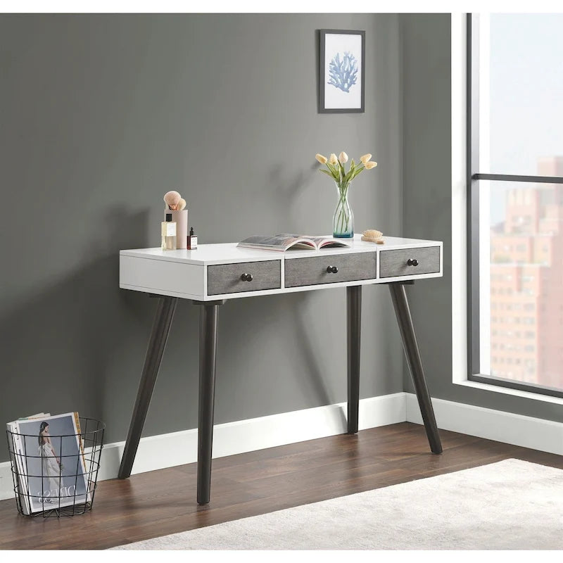 Toeletta/scrivania a 2 cassetti Mid-Century Modern 44
