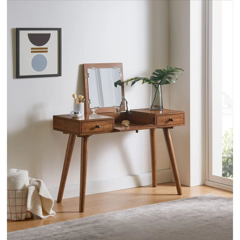 Toeletta/scrivania a 2 cassetti Mid-Century Modern 44