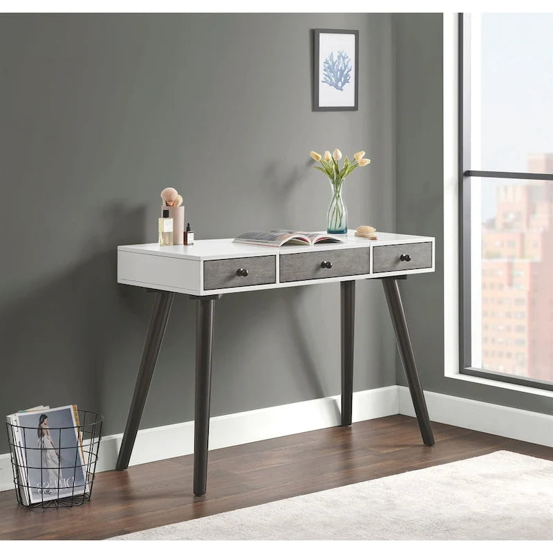 Toeletta/scrivania a 2 cassetti Mid-Century Modern 44