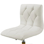 Sedia da Ufficio Girevole Color Crema Regolabile in Altezza con Base a Rotelle Dorata