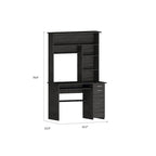 Scrivania con Credenza, 5 Ripiani, Vassoio Tastiera Estraibile, Pannello CPU e Cassetto