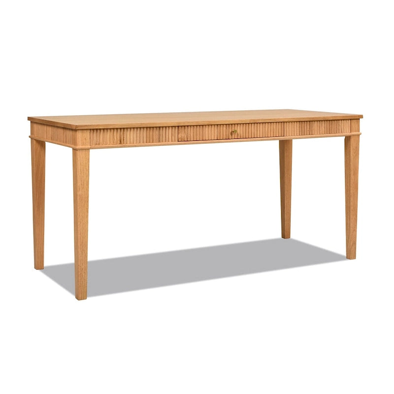 Scrivania Dumont 63 in legno di gomma scanalato per ufficio domestico
