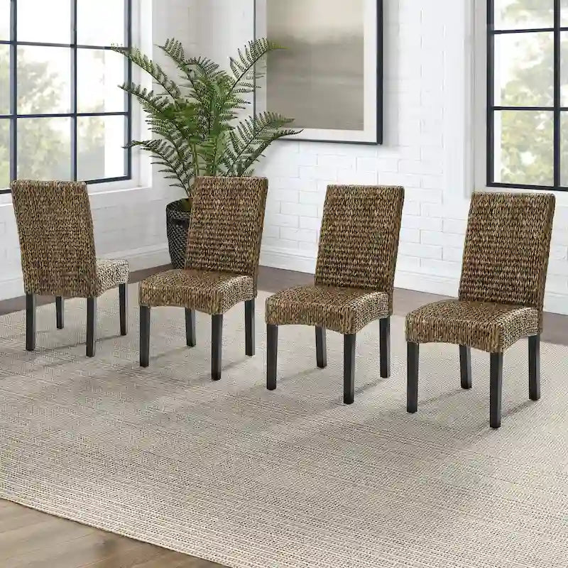  Edgewater Water Hyacinth Seagrass/ Wood Dining Chair (Set of 4) - 24x18.75x37.38