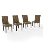 Sedia da pranzo Edgewater in giacinto d'acqua/legno (set da 4) - 24x18,75x37,38
