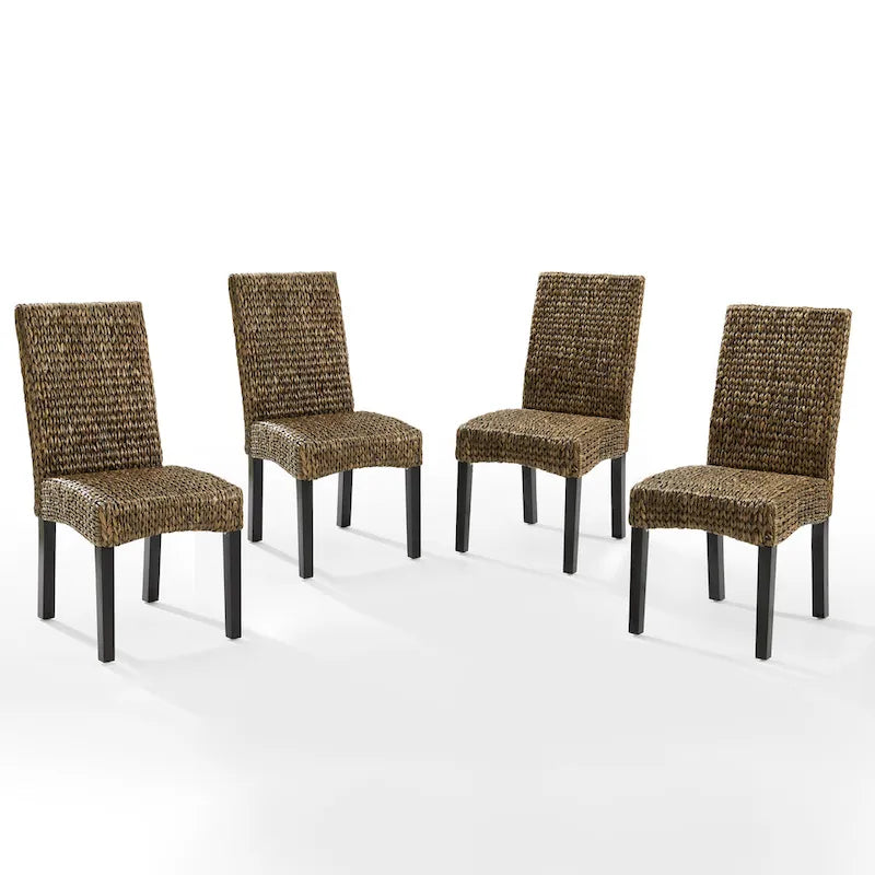 Sedia da pranzo Edgewater in giacinto d'acqua/legno (set da 4) - 24x18,75x37,38