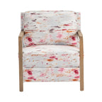 Poltrona d'accento rosa tenue a fantasia astratta - 31.25 x 29.5 x 31