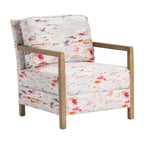 Poltrona d'accento rosa tenue a fantasia astratta - 31.25 x 29.5 x 31