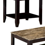 Set di 3 tavolini occasionali artistici con piano in marmo, Marrone