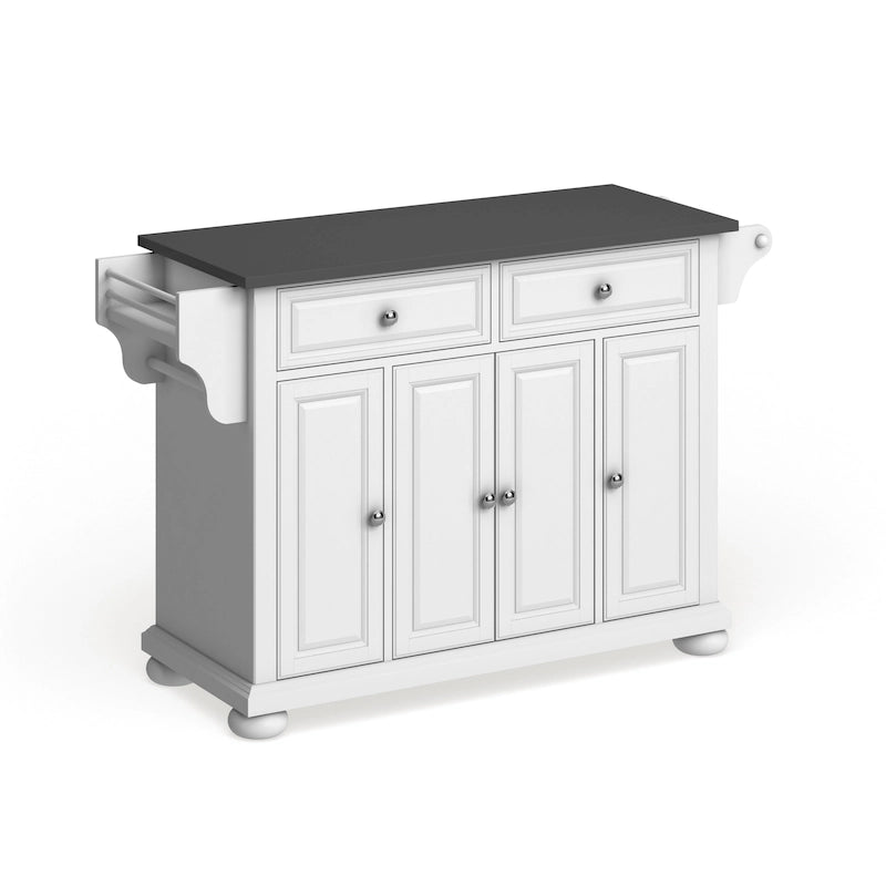 Isola/Carrello da Cucina Full Size con Piano in Acciaio Inox Alexandria - 18p x 51.5l x 34a
