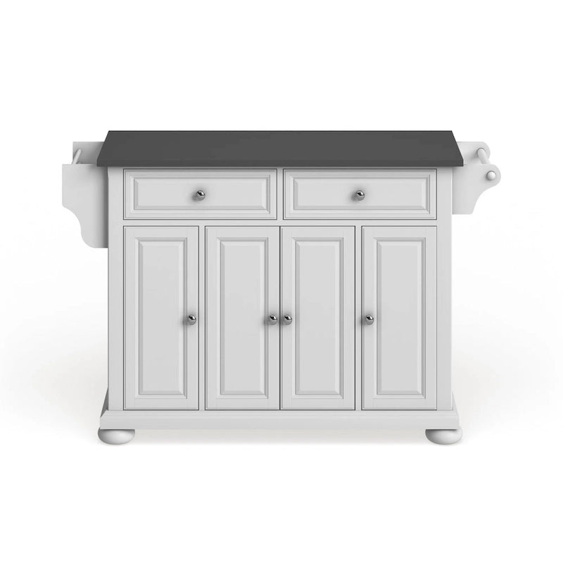 Isola/Carrello da Cucina Full Size con Piano in Acciaio Inox Alexandria - 18p x 51.5l x 34a