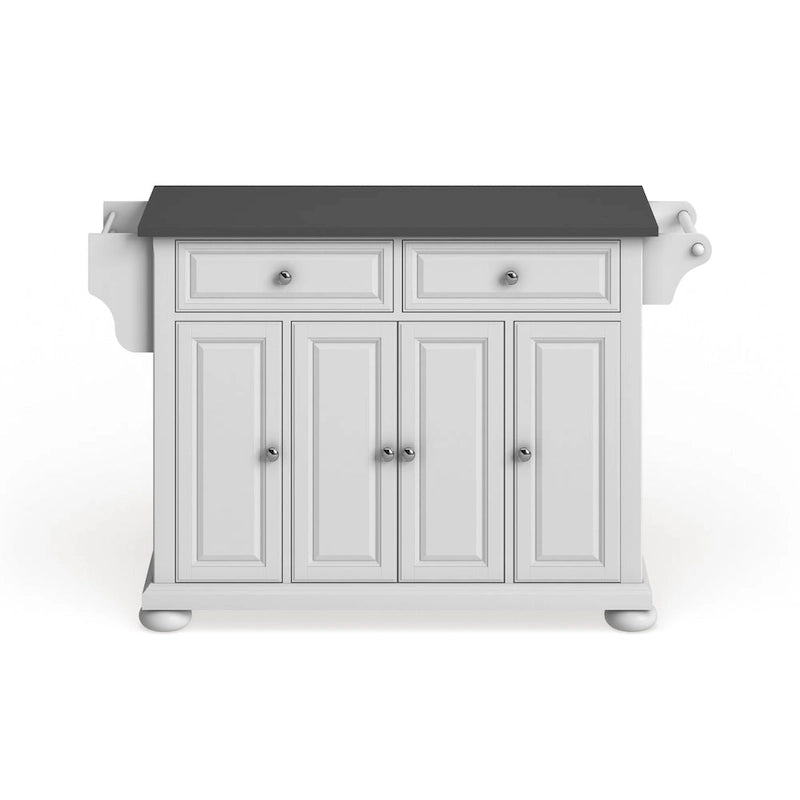 Isola/Carrello da Cucina Full Size con Piano in Acciaio Inox Alexandria - 18p x 51.5l x 34a