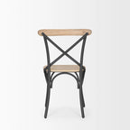Sedia da pranzo in legno marrone chiaro con struttura in ferro (set da 2) - 20,0L x 18,0P x 5,5H