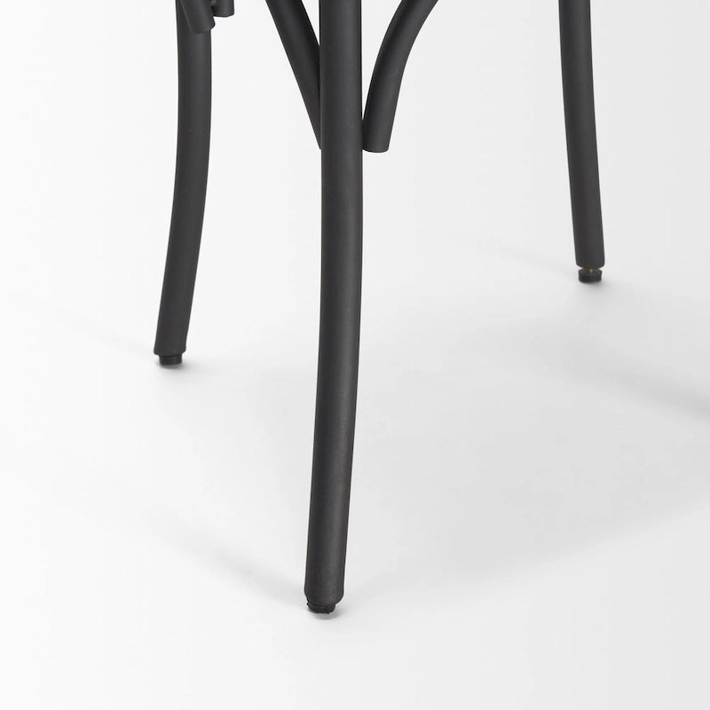 Sedia da pranzo in legno marrone chiaro con struttura in ferro (set da 2) - 20,0L x 18,0P x 5,5H