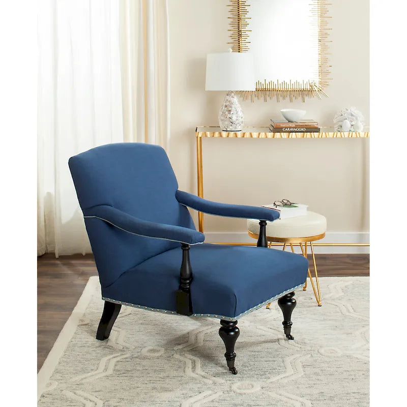  Kassie Steel Blue Arm Chair - 27.6 x 36.8 x 35 - 28Wx37Dx35H