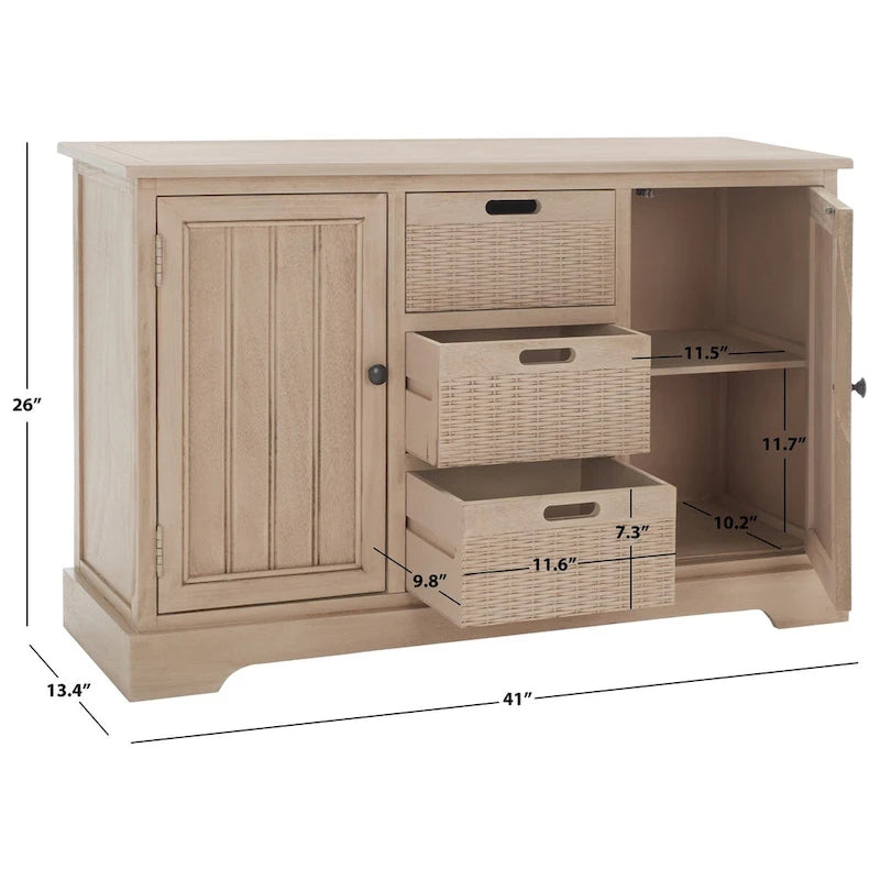 Consolle con 2 Cassetti e 3 Cesti Rimovibili - 101,1 L x 31,7 P x 74,9 A cm