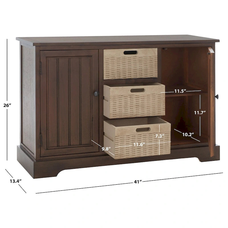 Consolle con 2 Cassetti e 3 Cesti Rimovibili - 101,1 L x 31,7 P x 74,9 A cm