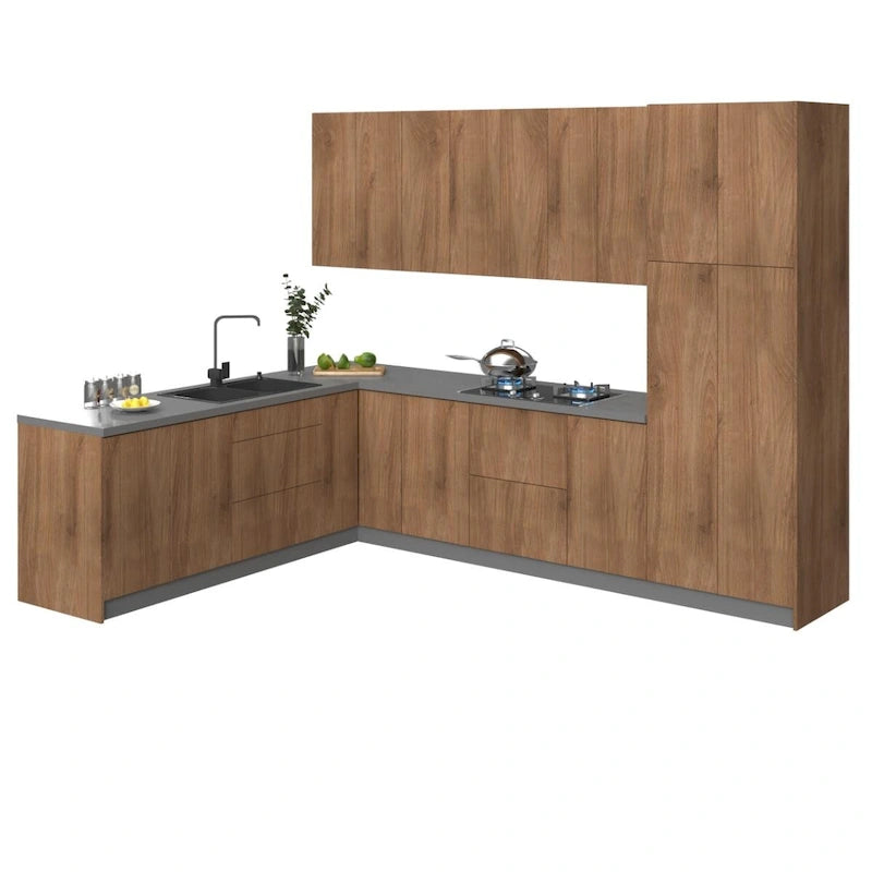 Base in Teak Naturale e Nera, Misura 8x10 piedi di Larghezza - 126x96
