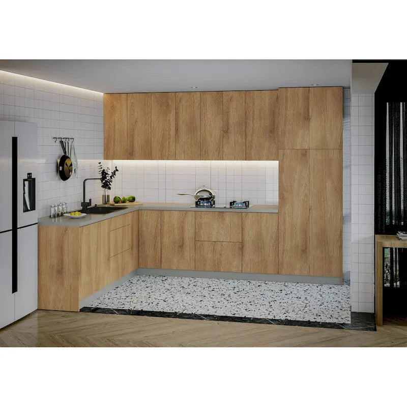 Base in Teak Naturale e Nera, Misura 8x10 piedi di Larghezza - 126x96