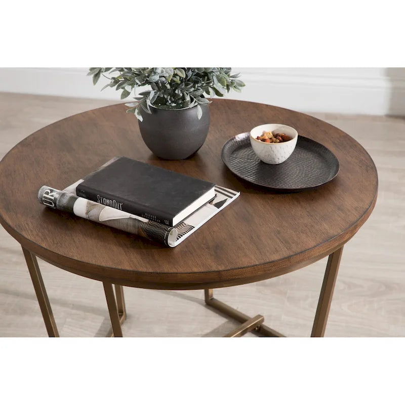 Tavolino da caffè in legno e metallo