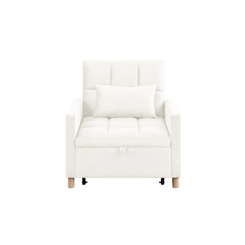 Poltrona Letto Convertibile, Poltrona Regolabile con Cuscino, Poltrona Letto Multifunzionale
