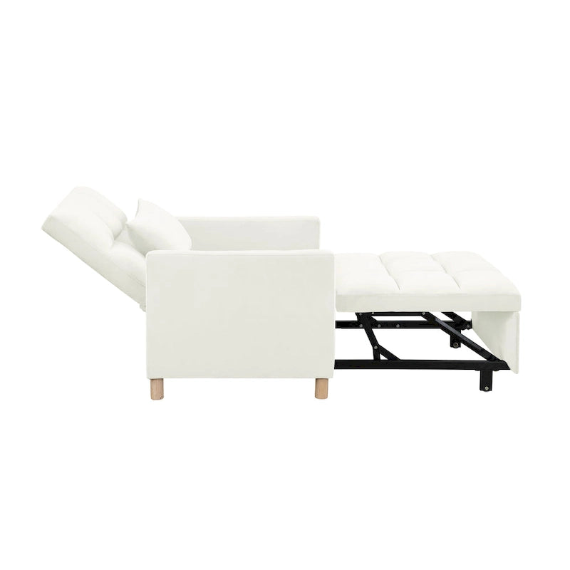 Poltrona Letto Convertibile, Poltrona Regolabile con Cuscino, Poltrona Letto Multifunzionale