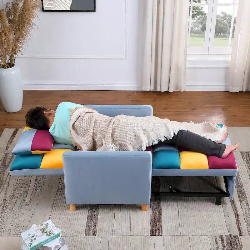 Poltrona Letto Convertibile, Poltrona Regolabile con Cuscino, Poltrona Letto Multifunzionale