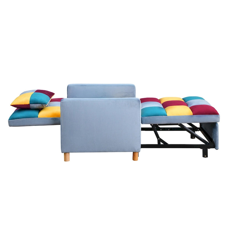 Poltrona Letto Convertibile, Poltrona Regolabile con Cuscino, Poltrona Letto Multifunzionale